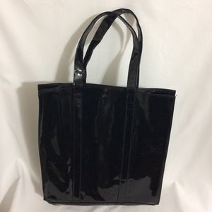 New York City Black Patent Leather Tote Bag